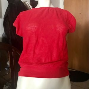 L’avion red boat neck top